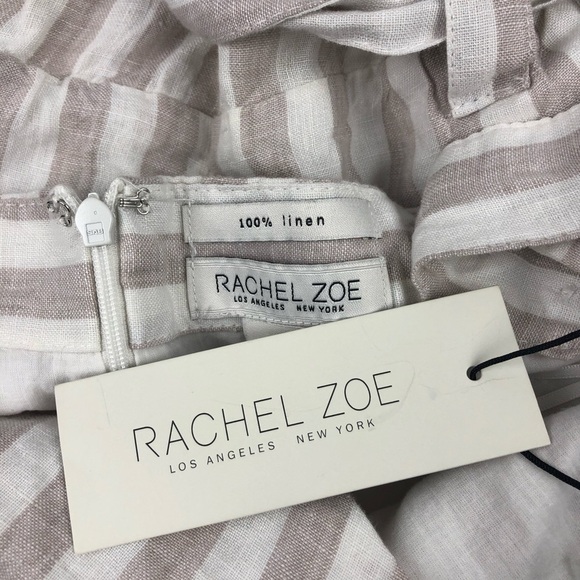 Rachel Zoe Cropped Striped Linen Ankle Jumpsuit 4 - Picture 4 of 6